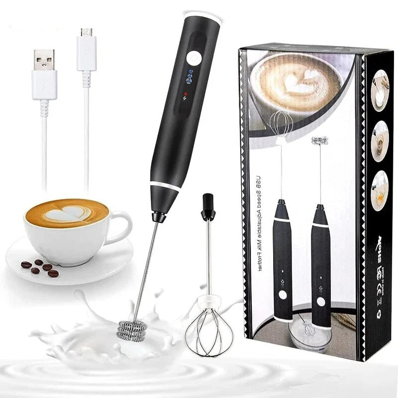 Portable Electric Coffee Beater Handheld Blender USB Mini Whisk Mixer Cappuccino Cream Egg Beater Food Blender Kitchen Accessories