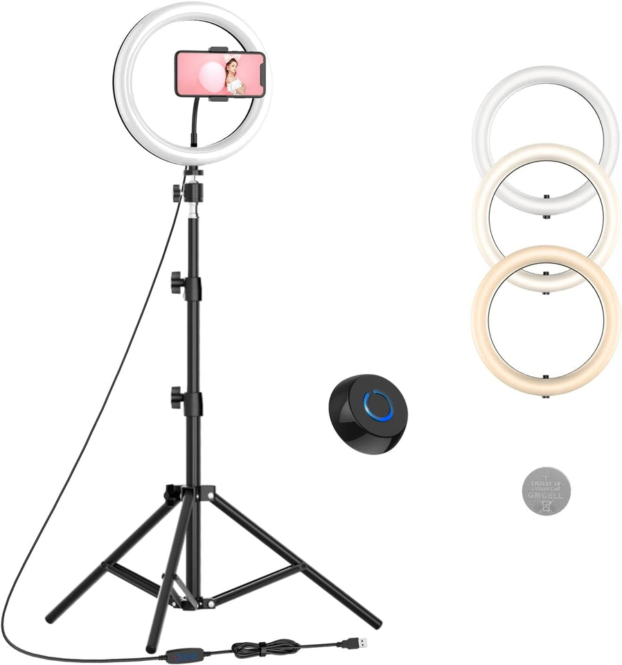 Tripod Stand 7 Feet with 26CM Selfie LED Ring Light & Mobile Phone Holder 26 CM ring light with Best Quality for Vlogging