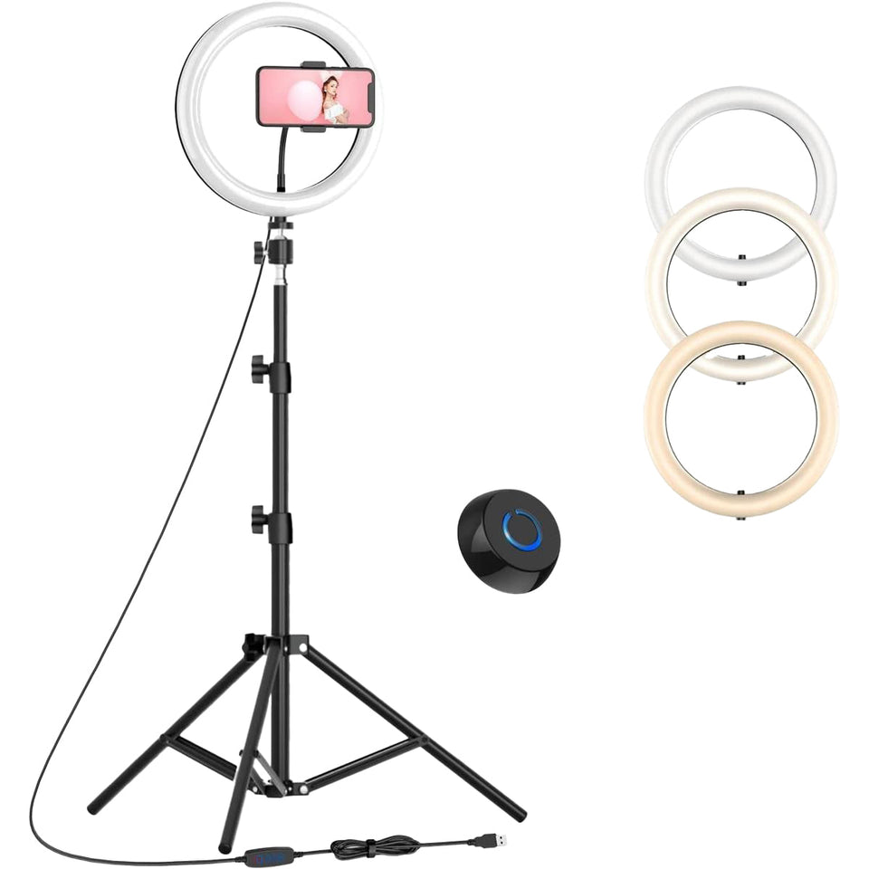 Tripod Stand 7 Feet with 26CM Selfie LED Ring Light & Mobile Phone Holder 26 CM ring light with Best Quality for Vlogging