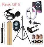 Tripod Stand 7 Feet with 26CM Selfie LED Ring Light & Mobile Phone Holder 26 CM ring light with Best Quality for Vlogging