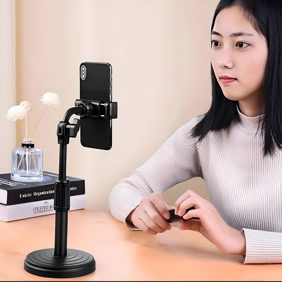 Desktop Stand for Tiktok, Art drawing, and YouTube videos creator Compatible Compact Lightweight Mobile Smart Phone Tripod Stand