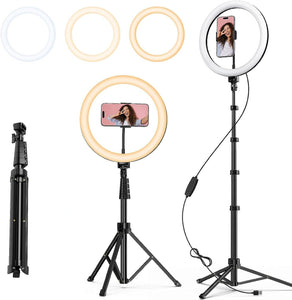 Tripod Stand 7 Feet with 26CM Selfie LED Ring Light & Mobile Phone Holder 26 CM ring light with Best Quality for Vlogging